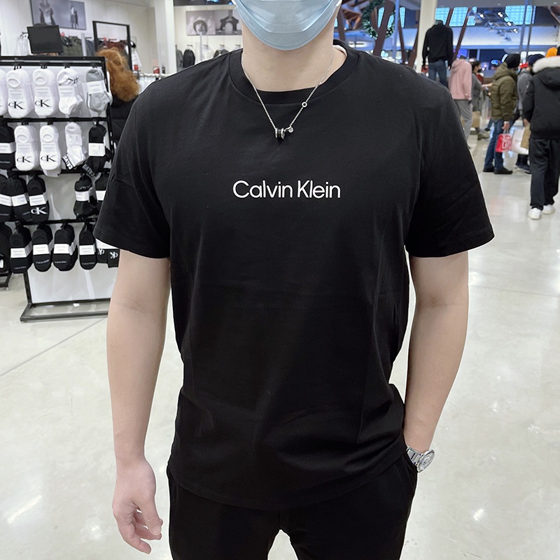 Áo Thun Tay Ngắn Cổ Tròn In Chữ Ck Calvin Klein Cho Nam