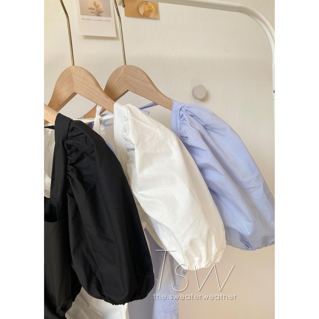 [Mã SKAMA06 giảm 8% tối đa 50K đơn 250K] Váy tay bồng hở lưng khoét eo đan dây lưng (Tặng kèm dán ngực) | BigBuy360 - bigbuy360.vn