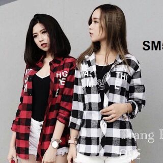 Áo khoác sọc caro nữ