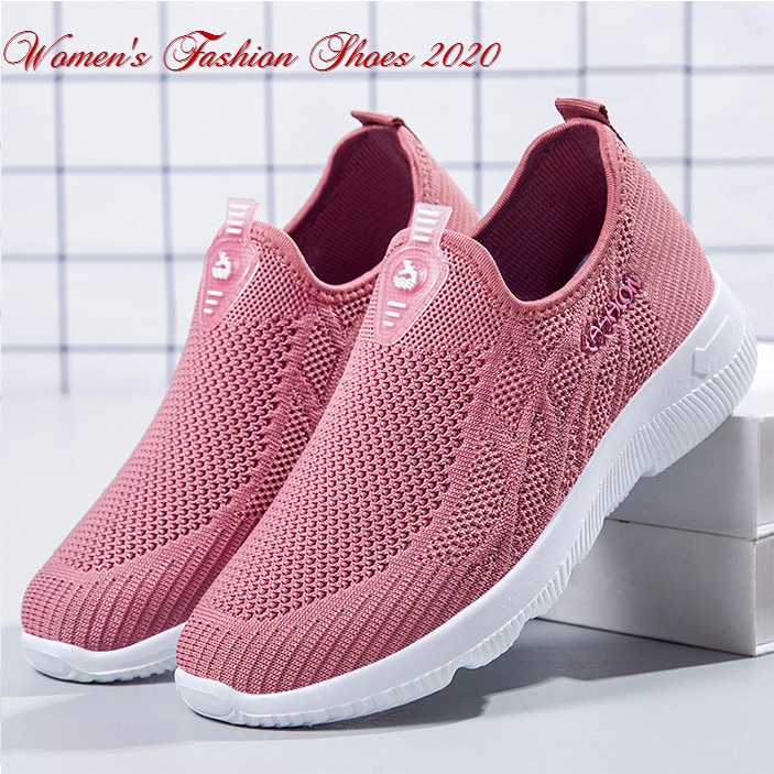 Giày Lười Thể Thao Nữ , Giày Sneaker Nữ Không Dây 201 [Sản Phẩm Hot] Thoải Mái Êm Chân Thoáng Khí Màu Đen Hồng