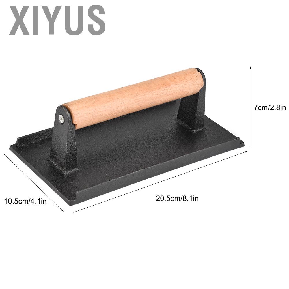 Xiyus Commercial Cast Iron Steak Weight Wooden Handle Bacon Grill Hamburger Press