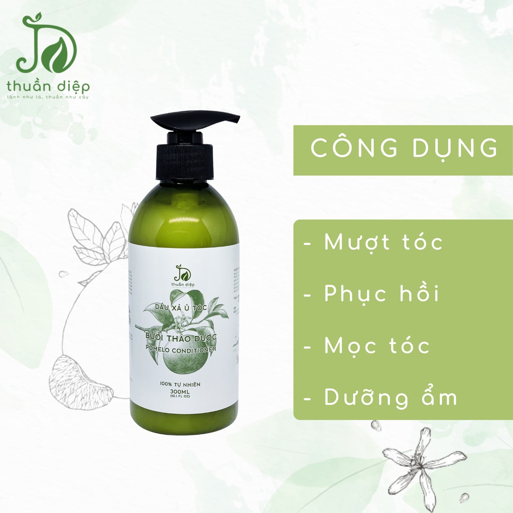 Combo dầu gội dầu xả bưởi mọc tóc nhanh, giảm rụng tóc, tóc chắc khỏe suôn mượt handmade Thuần Diệp