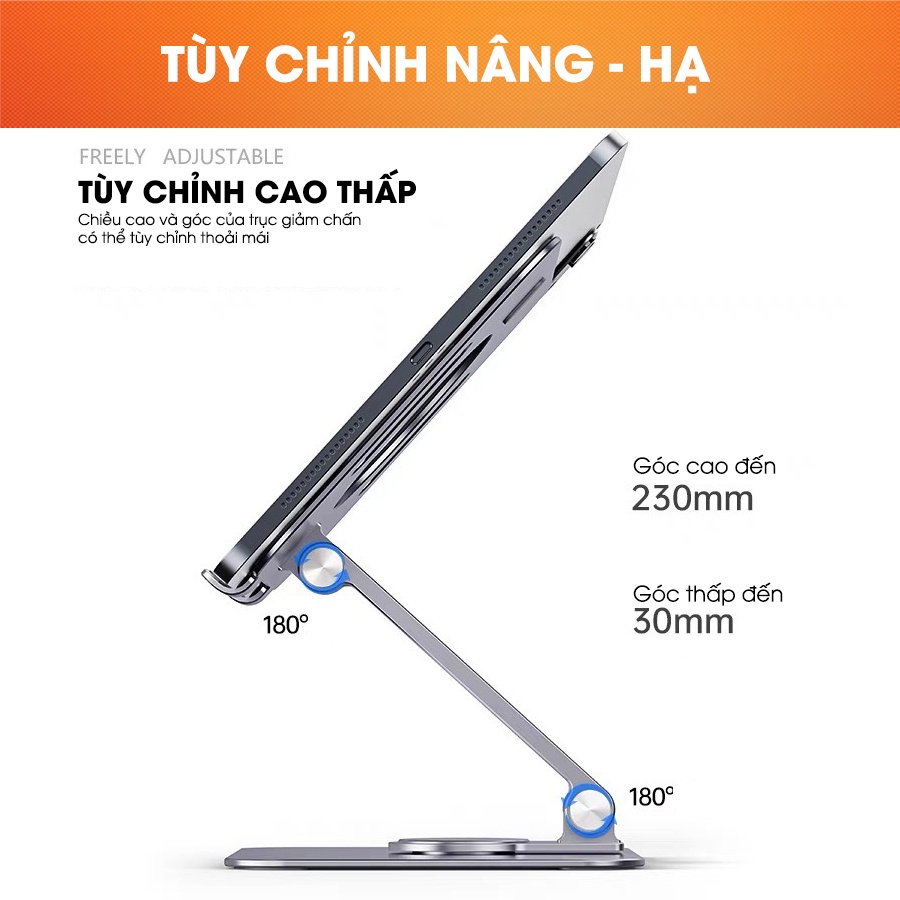Giá Đỡ Máy Tính Bảng, Ipad, Điện Thoại L04Mini - Hợp Kim Nhôm Xoay 360 Độ - Có Thể Gập Lại