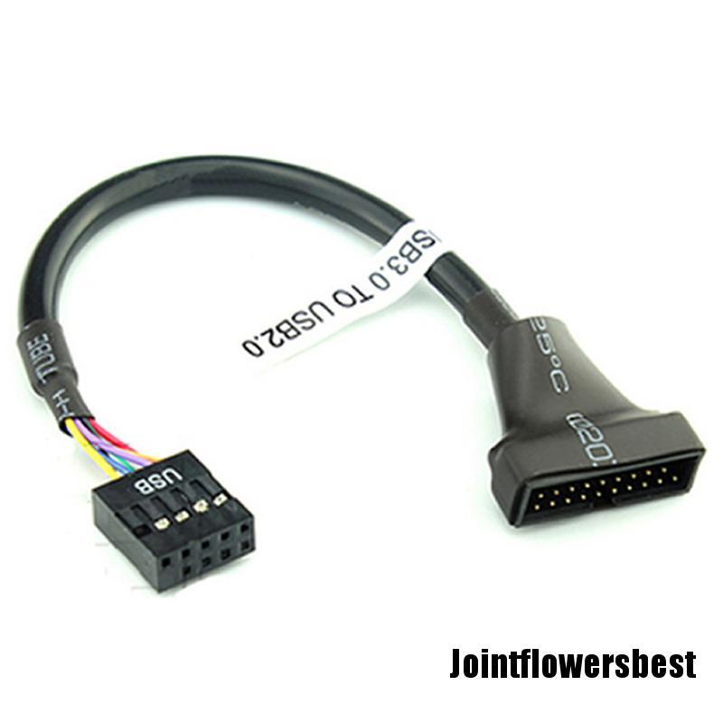 Dây Cáp Chuyển Đổi 19 / 20 Pin Usb 3.0 Female Sang 9 Pin Usb 2.0 Male