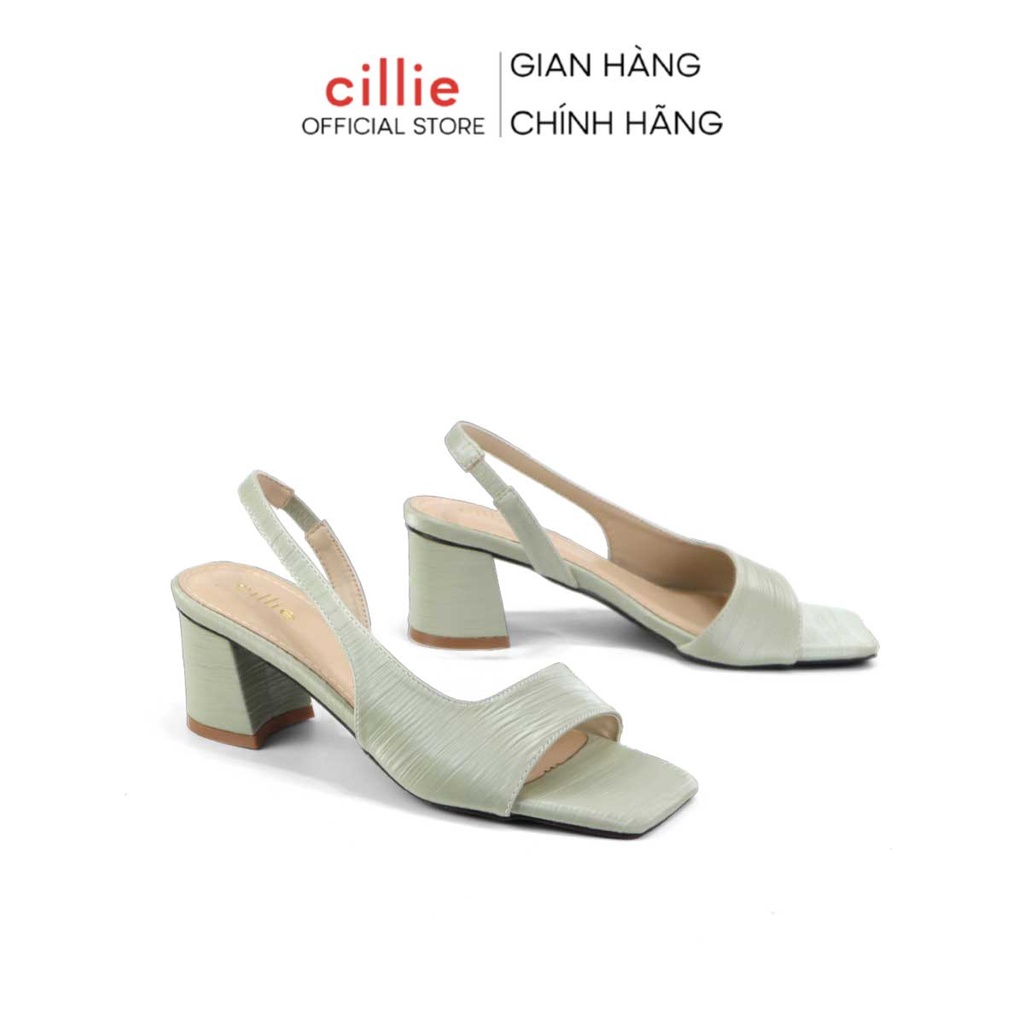 Giày sandal cao gót nữ ánh nhũ khoét eo quyến rũ thanh lịch màu sắc trendy đi làm công sở Cillie 1043