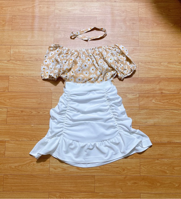 [ Mã FAMAYWA2 giảm 10K đơn 50K] Set bộ nữ áo bẹt vai+ chân váy nhún body | BigBuy360 - bigbuy360.vn