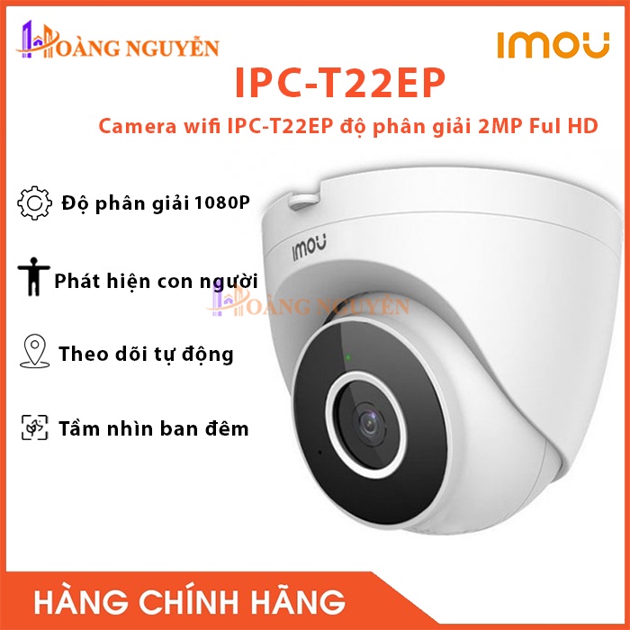 Camera WiFi Turret SE IPC-T22EP 2MP FullHD / Tích hợp Micro ghi âm / Phát hiện dáng người và cảnh báo thông minh