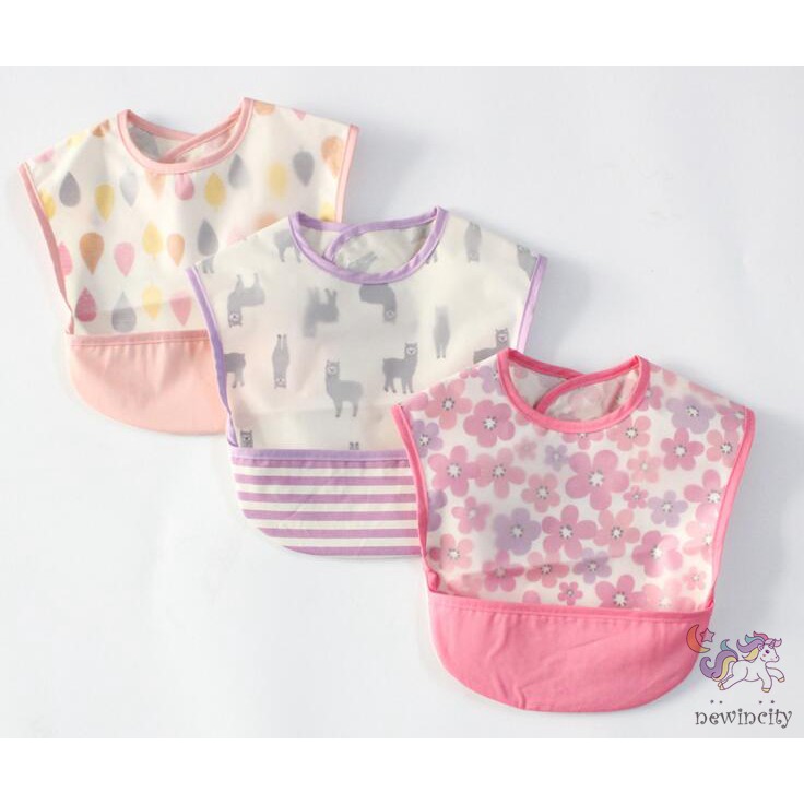 Yếm Ăn Chống Thấm Nước Họa Tiết Hoạt Hình Đáng Yêu Xinh Xắn Cho Các Bé