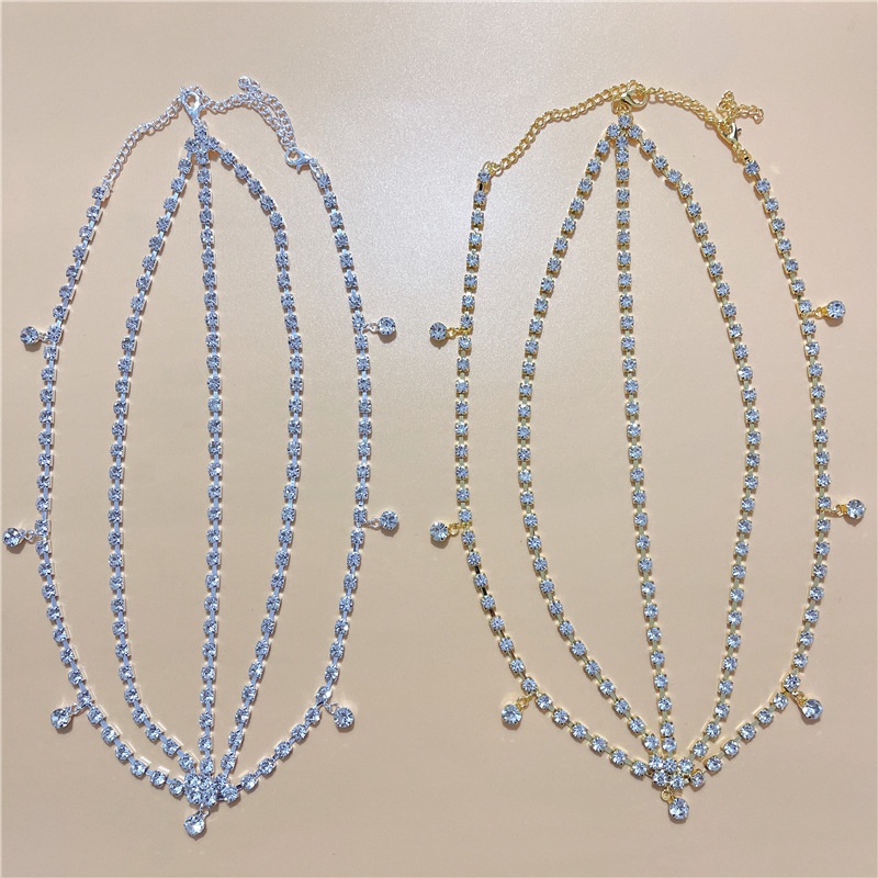 Dây Xích Cài Tóc Nhiều Lớp Đính Đá Sang Trọng Phong Cách Âu Mỹ Cho Cô Dâu