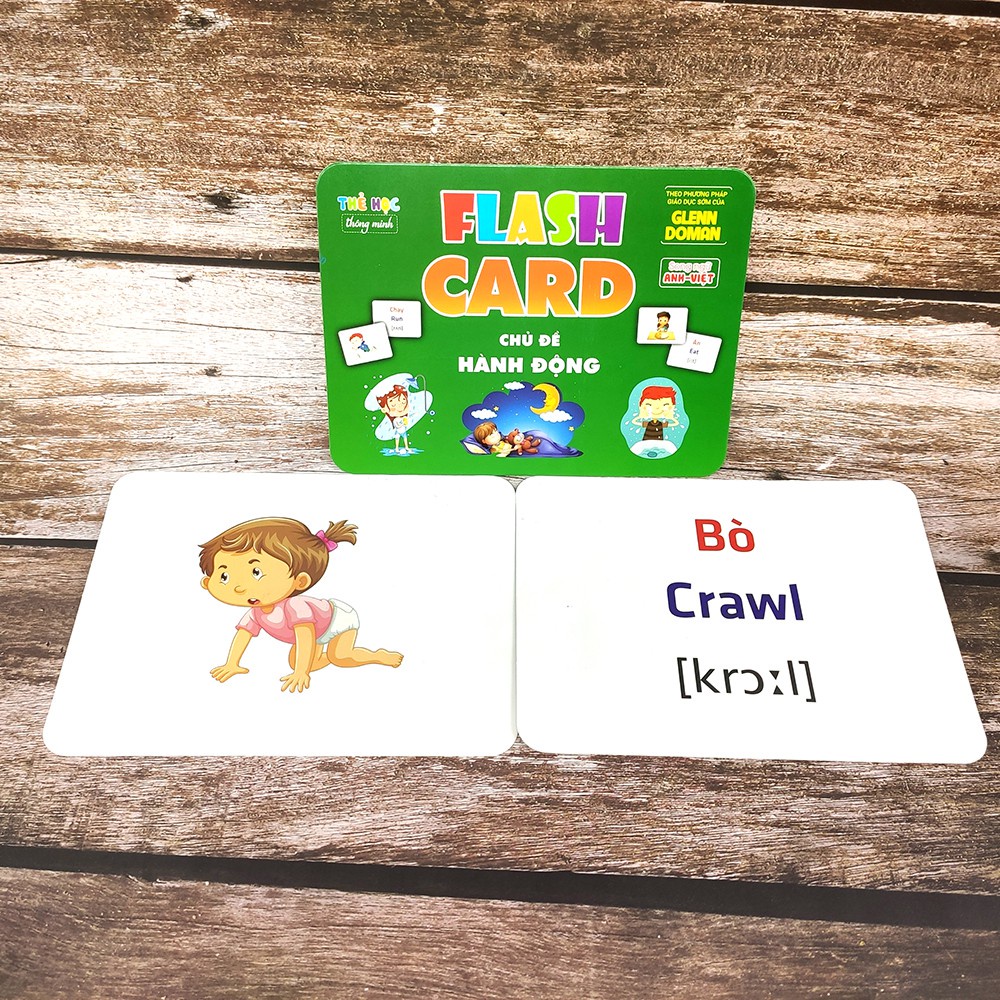 Thẻ Flash Card Song Ngữ Anh Việt TOMCITY Nhiều Chủ Đề Giáo Dục Sớm Cho Bé