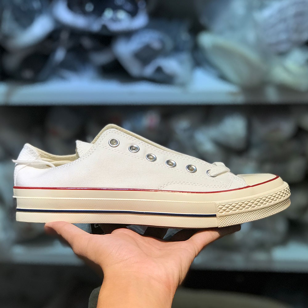 Giày thể thao nam nữ sneaker cv 1970s trắng thấp lót xanh mũi bóng