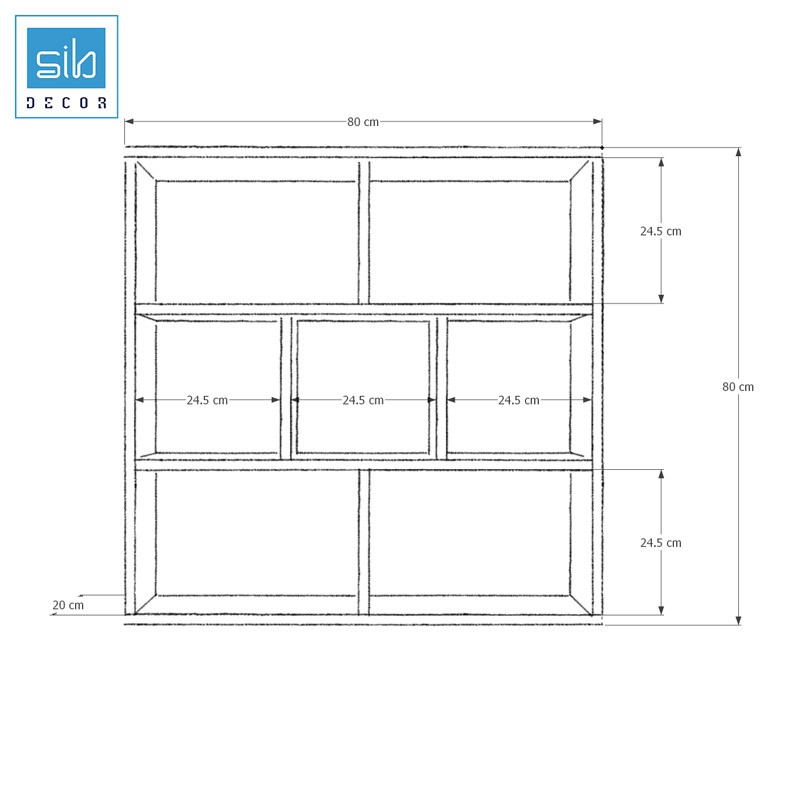 Kệ Sách Đơn Giản Là Đẹp SIB DECOR Chữ Nhật Treo Tường Dễ Lắp Ráp Với Phụ Kiện Đầy Đủ