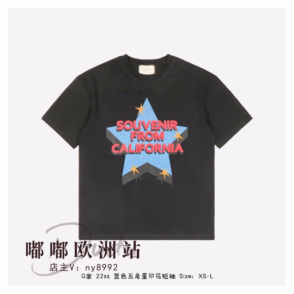 Áo Thun Tay Ngắn Dáng Rộng In Chữ Gucci Và Ngôi Sao Thời Trang Cho Nam Và Nữ