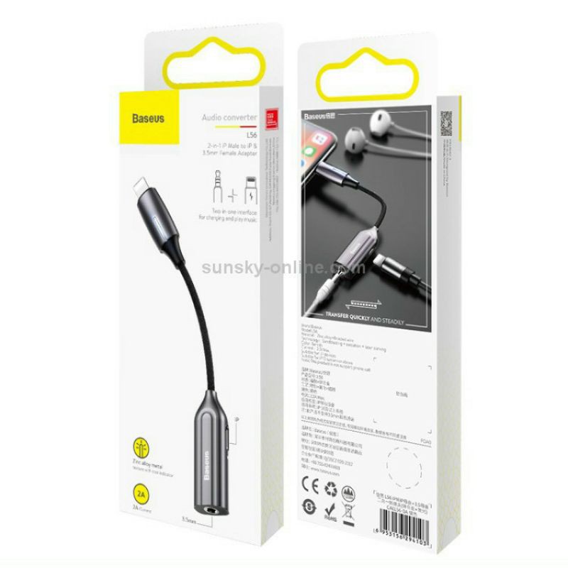 Đầu chuyển âm thanh Baseus L55/ L56 2in1 cho iPhone/ iPad