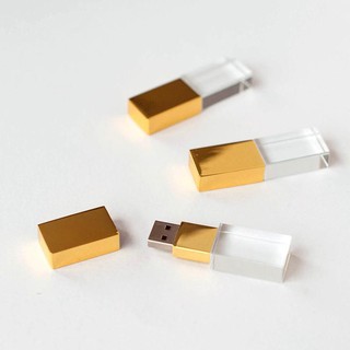 USB Pha lê Thủy tinh đèn Led 32Gb nắp vàng