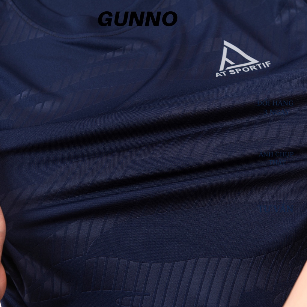 Bộ Thể Thao Nam GUNNO ép vân vải thun lạnh quần dù thoáng mát co giãn năng động thời trang