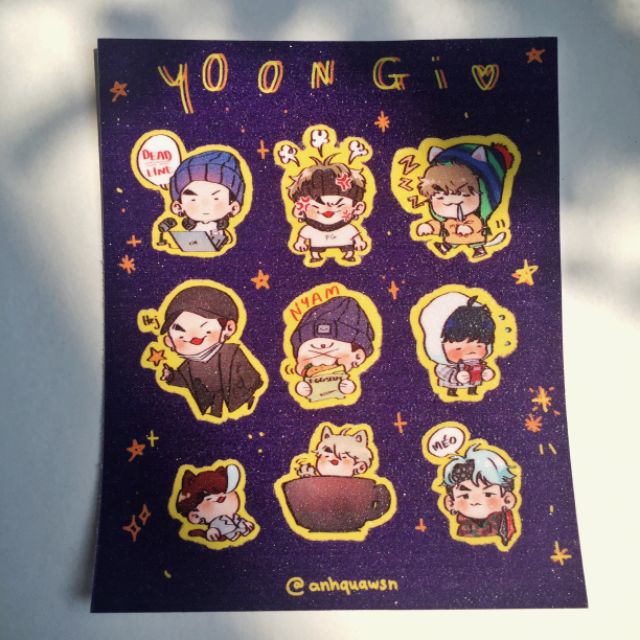 Sticker tấm chibi BTS