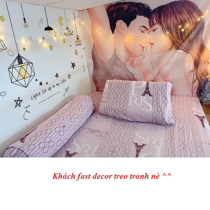 Tranh vải cặp đôi trang trí phòng ngủ ⚡[ TẶNG KÈM MÓC TREO ]⚡ Thảm trang trí treo tường