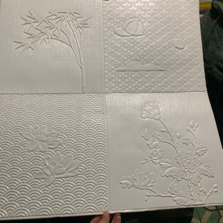 Xốp dán tường 3d hình hoa trúc khổ 70x70cm dày 5mm