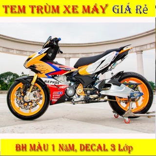 Tem trùm Winner X cam trắng đỏ repsol, độ team dán phủ decal xe máy giá rẻ đẹp