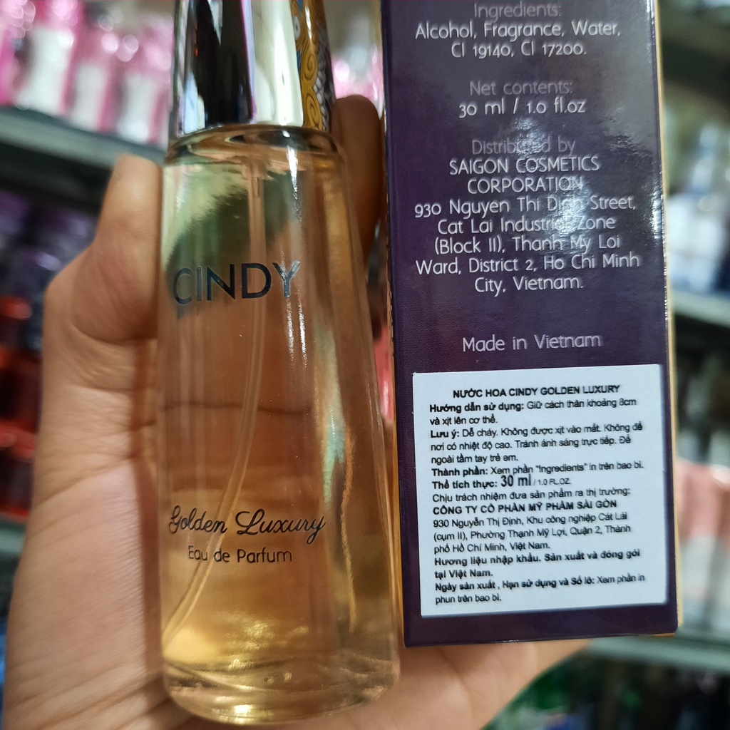 Nước hoa cho nữ Cindy Golden Luxury mùi hương sang trọng quyến rũ 30ml