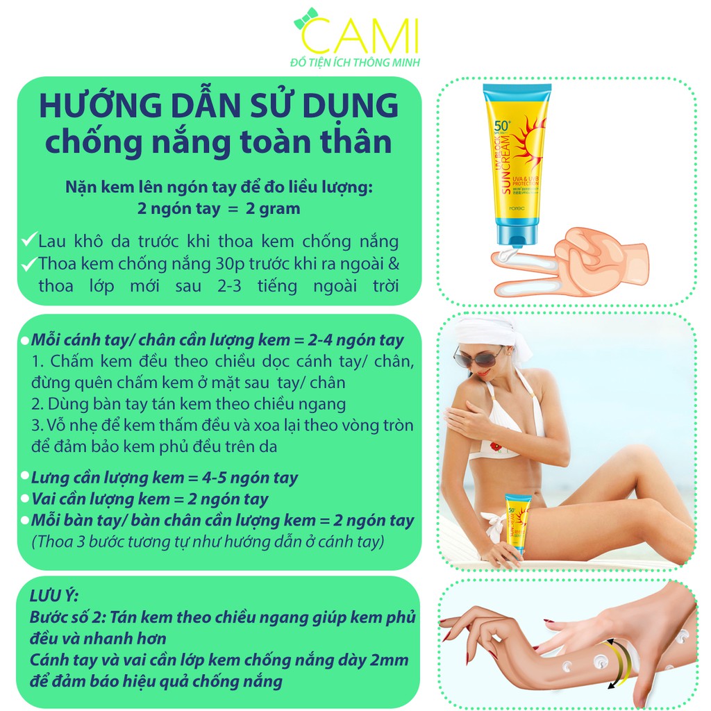 Kem chống nắng SPF50+ mỏng nhẹ và không bóng nhờn - Cami - MP008