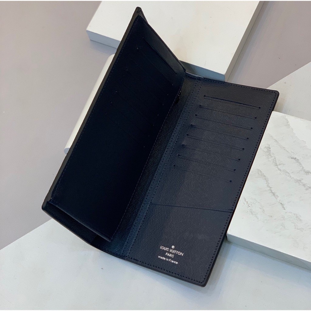 👝HIGH FASHION👝 Ví cao cấp khóa - dài - ngắn - Ví đụng thẻ LV Paris đen on web da thật phối màu fullbox MLN