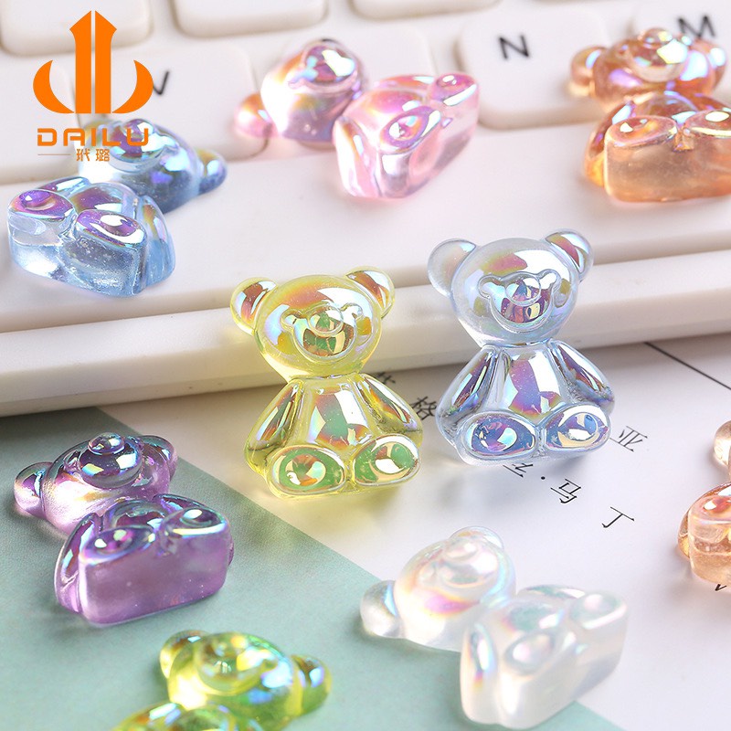 Charm (C46) slime/ Dụng Cụ Charm Trang Trí [Ko Keo &amp; Nút] Hình Gấu Trong Suốt (2.0x2.2 cm) - Giá 1 cái