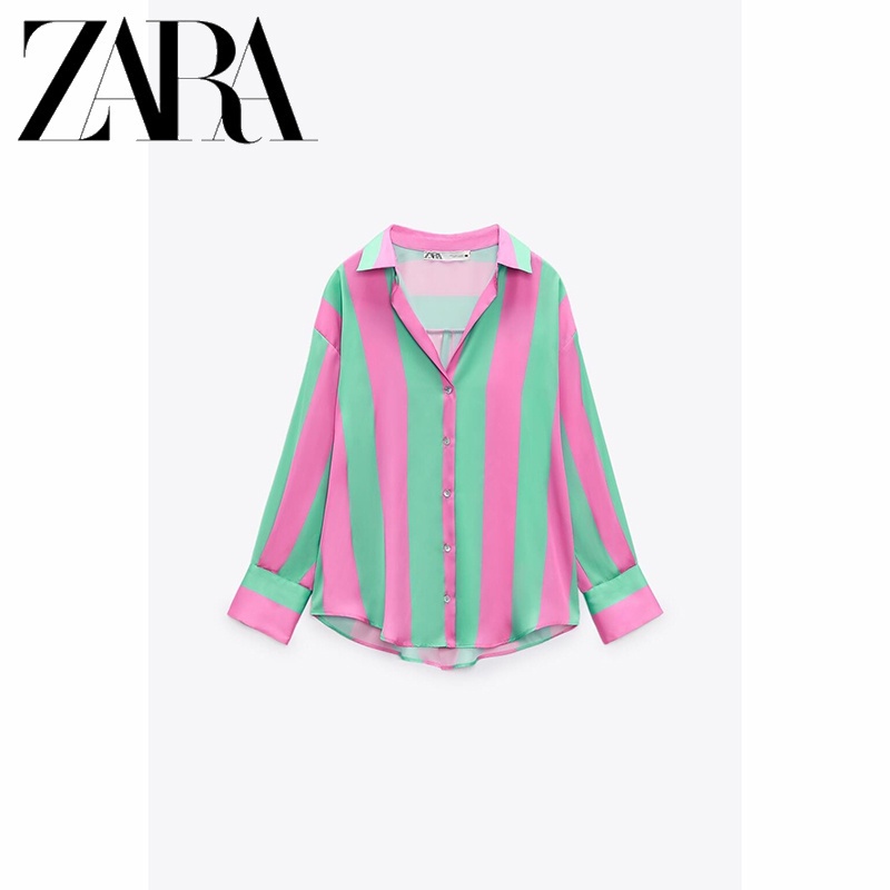 Zara Áo Sơ Mi Tay Dài Dáng Rộng Vải Lụa satin Thời Trang Cao Cấp Cho Nữ 7885138