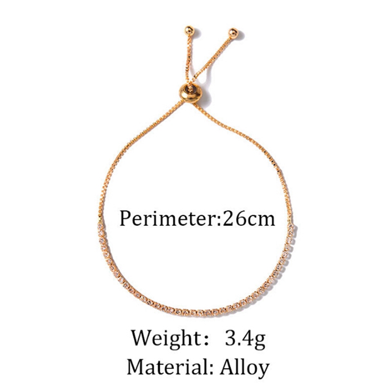 Adjustable bracelet with telescopic rhinestone chain Design sense bracelet ins cool style