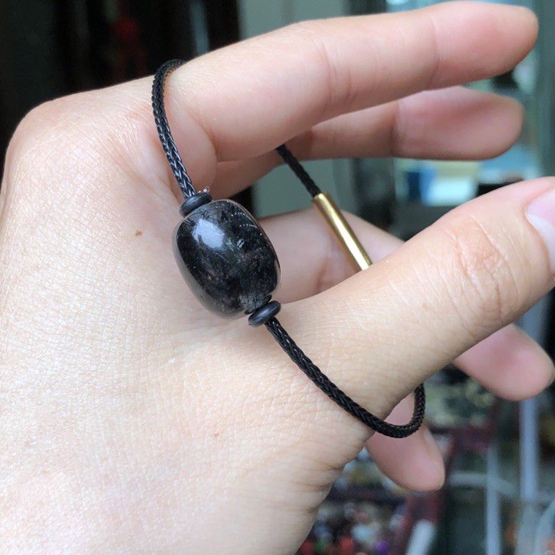 Vòng tay lu thống đá T.A tóc vàng, tóc đen, quamarine đầu xuôi đuôi lọt khóa bấm cao cấp