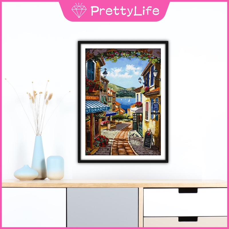 Bộ tranh đính đá 5D họa tiết phong cảnh Paris độc đáo kích thước 30x40cm diy dùng trang trí nhà cửa
