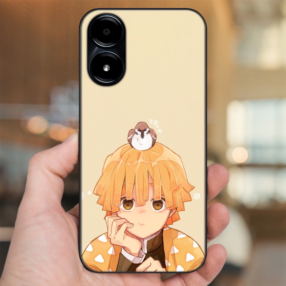 Ốp lưng Vivo Y02s viền đen in hình Zenitsu Kimetsu no Yaiba