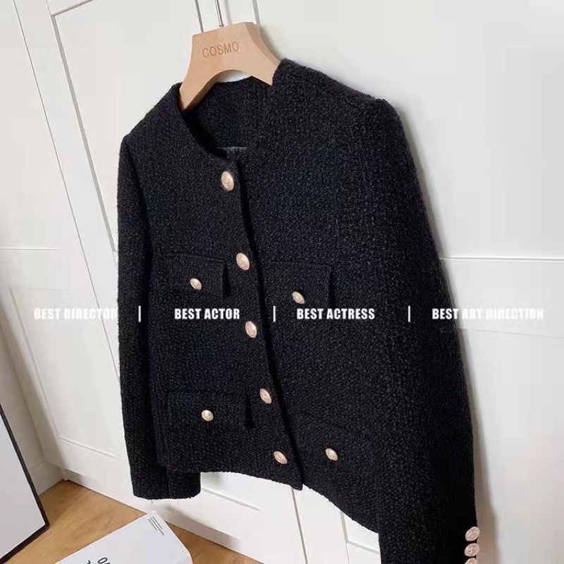 Áo khoác dạ tweed SẴN cao cấp siêu dày dặn