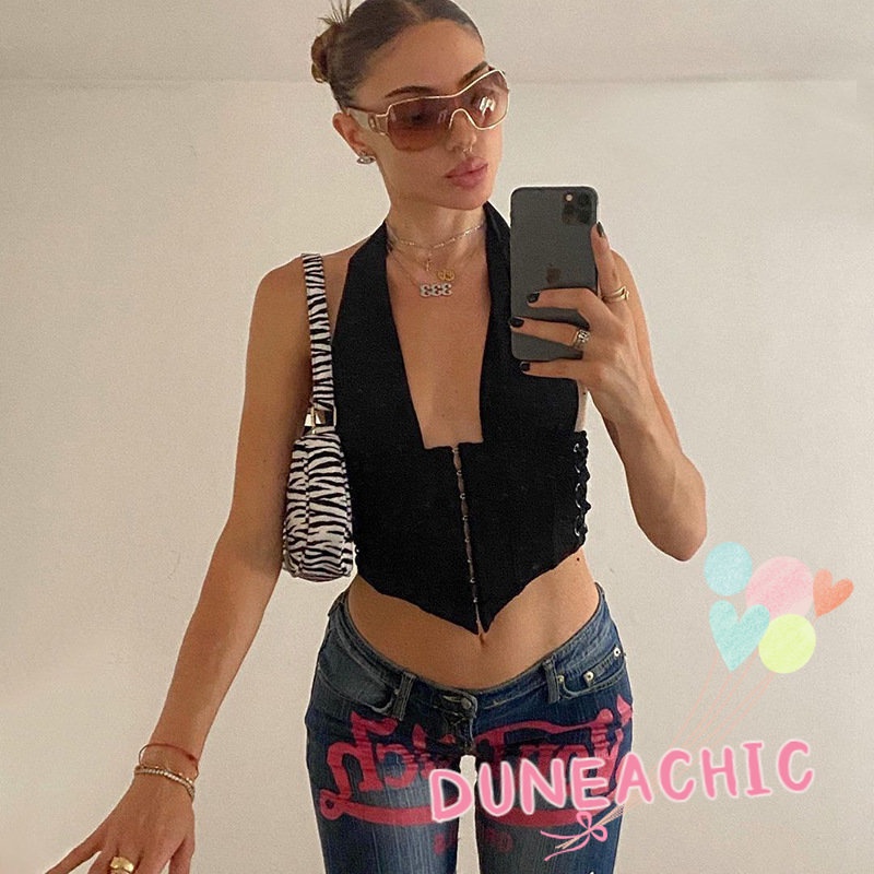 Áo yếm DUNEA hở lưng phong cách đường phố gợi cảm cho nữ