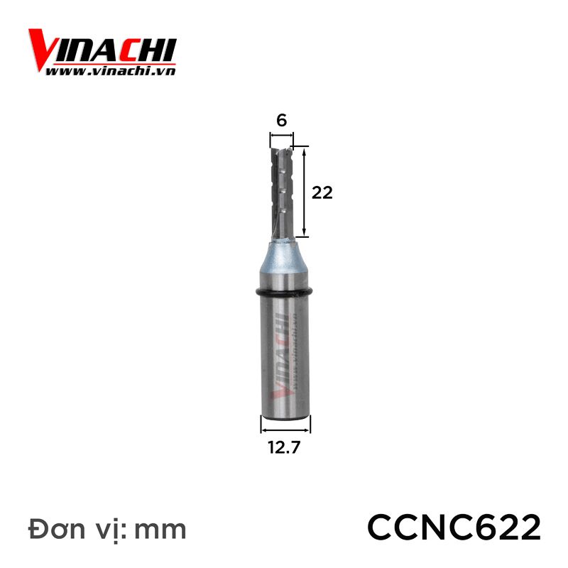 Mũi Cắt CNC Tideway 3 Cánh Cốt 12,7mm - Mũi Cắt CNC Tideway 3 Cánh Cốt cắt sâu, không bám gỗ giúp đẩy mũi khoan nhẹ