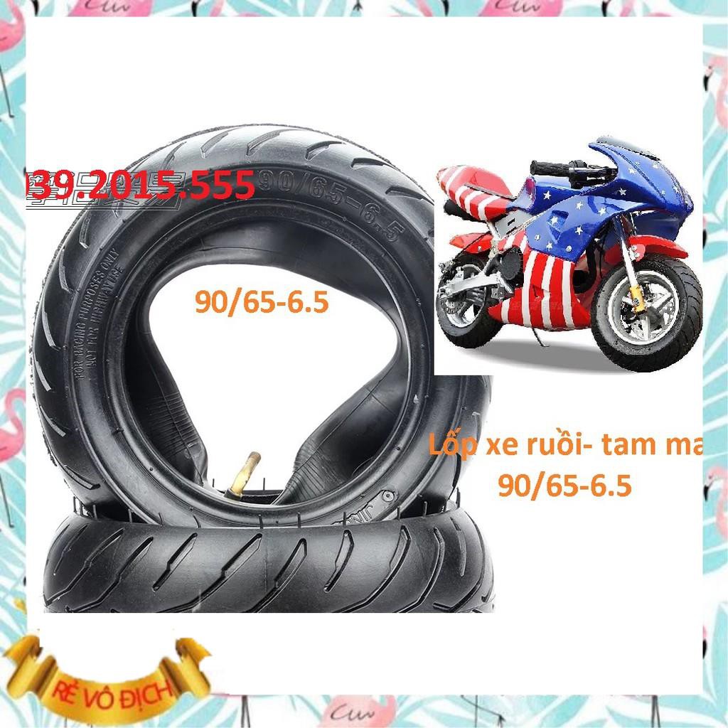 Combo vỏ và ruột xe moto mini 50cc lốp và săm xe ruồi 110/50-6.5 dùng bền, ít hư hại, không bị lủng, thủng,