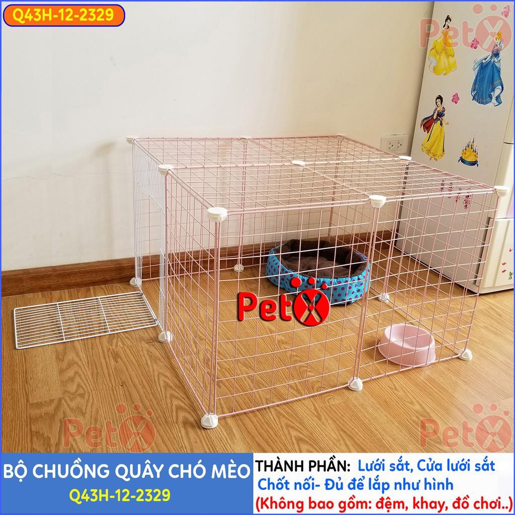 {MẪU BÁN CHẠY} Chuồng chó mèo lắp ghép theo bộ 12 tấm ghép dạng quây có 1 cửa, cao 45cm, kích thước 45x70x70 cm