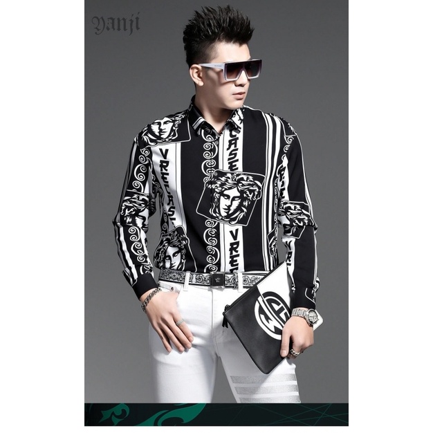 Áo Sơ Mi Nam Dài Tay Mỏng Vừa Vặn Màu Đen Thời Thượng >
