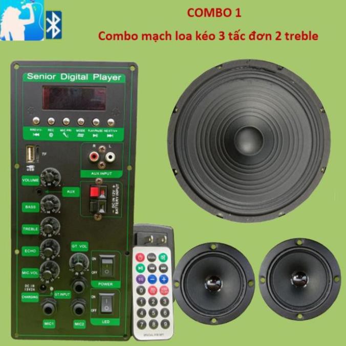 [Mã 159ELSALE hoàn 7% đơn 300K] Combo mạch loa kéo CS8676 loa 3 tấc đơn treble đôi