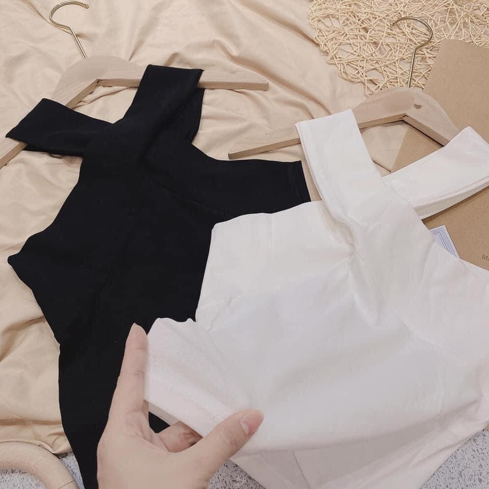 [CỰC XINH] Áo Cotton Nữ, Áo Thun Nữ Cổ Chéo Kiểu Lạ Phối Quần Ống Sớ, Chân Váy Nữ Đều Cực Trendy