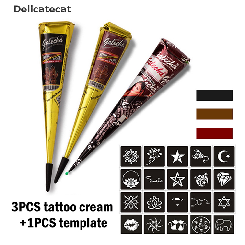 Bộ 3 tuýp màu vẽ Henna tạm thời trang trí cơ thể | BigBuy360 - bigbuy360.vn