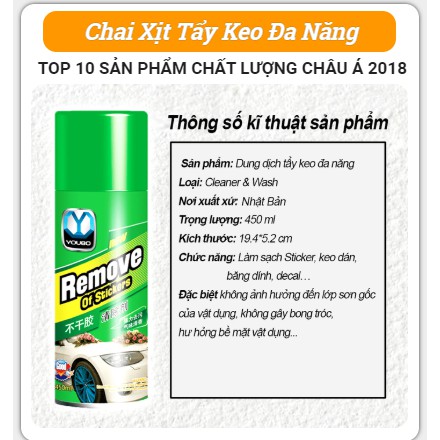 Chai xịt tẩy keo đa năng Remove Of Stickers