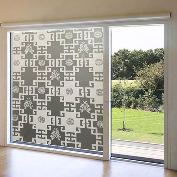 Giấy decal dán kính mờ 90x100cm, dán cửa sổ chống nắng, ánh sáng, nhìn trộm, trang trí tết, họa tiết hình ô vuông trắng