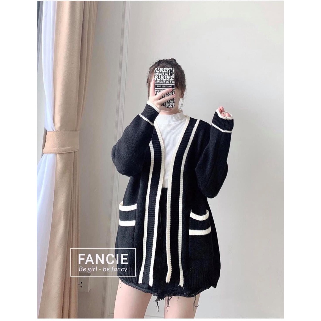 ÁO LEN CARDIGAN VIỀN ĐEN QC CỰC XINH