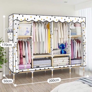 Tủ vải khung gỗ ngang 2m