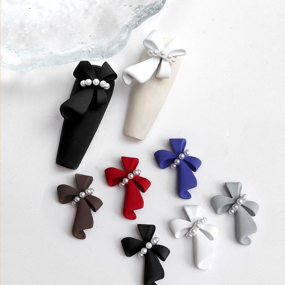 QQMALL Phụ Kiện Nơ Ruy Băng 3D Trang Trí Móng Tay Nghệ Thuật