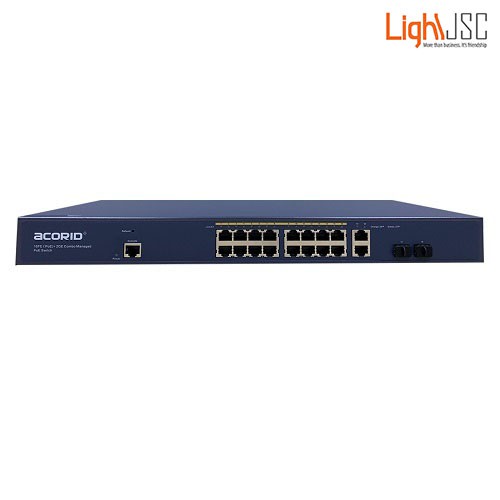 Switch PoE 16 cổng BASE-T PoE port x 2 cổng Uplink SFP Gigabit x 2 cổng GE Acorid LS7700-16P2C- 150W - Hàng Nhập Khẩu