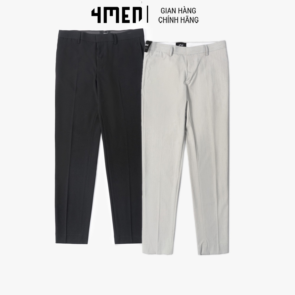 Quần Tây Nam Slimfit Basic Pocket 4MEN QT043 Trơn màu basic dễ mix đồ, form đứng tôn dáng, vải sợi tổng hợp thoáng mát