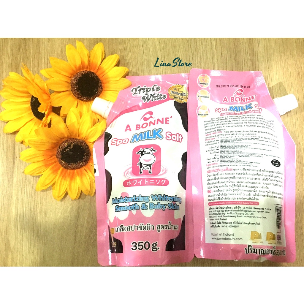 Muối tắm sữa bò tẩy tế bào chết body A Bonne’ Spa Milk Salt 350 gam Thái Lan [Sạch 100%-Hàng Auth]